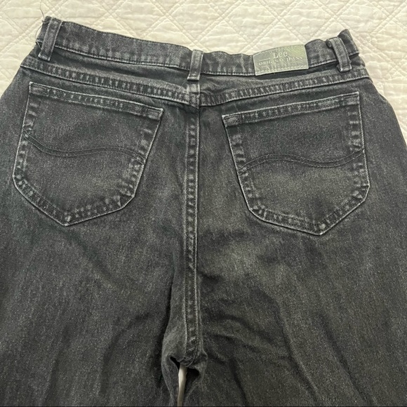Vintage Lee Original black wash denim mom jeans 16 - Picture 8 of 9